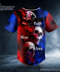 faith hope love smokey skull custom baseball jersey 540 3pP6F