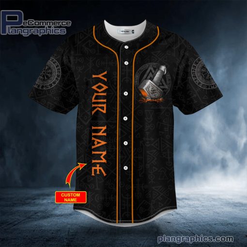 thor hammer tattoo skull custom baseball jersey 433 N2YqK