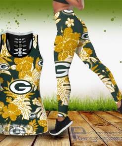green bay packers hawaiian hollow tanktop leggings set yHc54