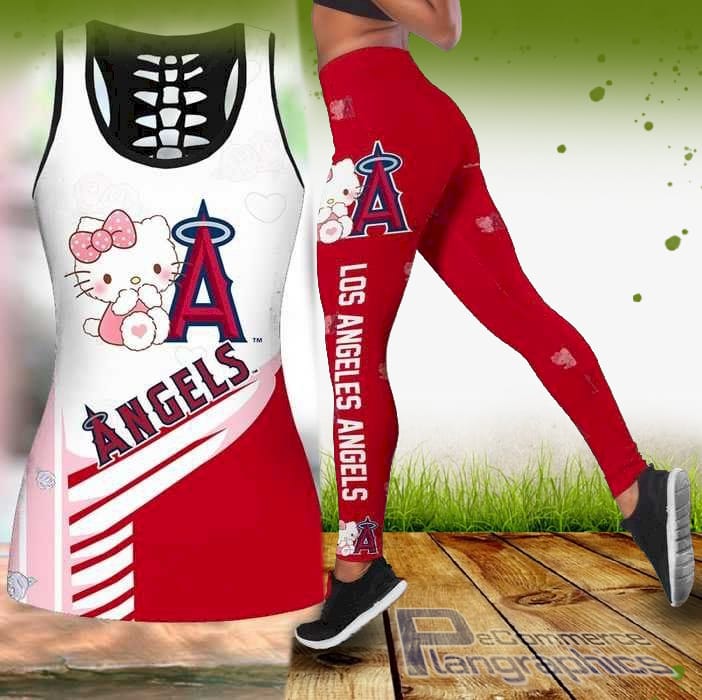Mlb Los Angeles Angels Hello Kitty Tank Top And Legging mlb los angeles angels hello kitty tank top and legging R2B99