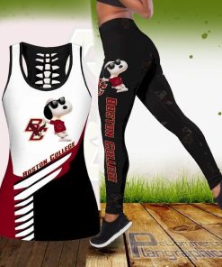 ncaa snoopy dog boston college eagles tank top and legging 2alqd