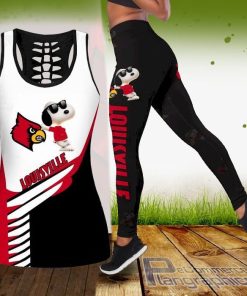 ncaa snoopy dog louisville cardinals tank top and legging aBU8n