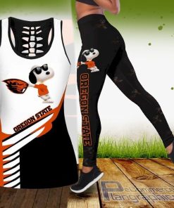 ncaa snoopy dog oregon state beavers tank top and legging gIIPh