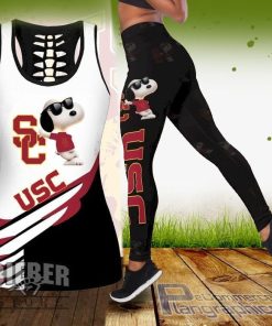 ncaa snoopy dog usc trojans tank top and legging i4LA2