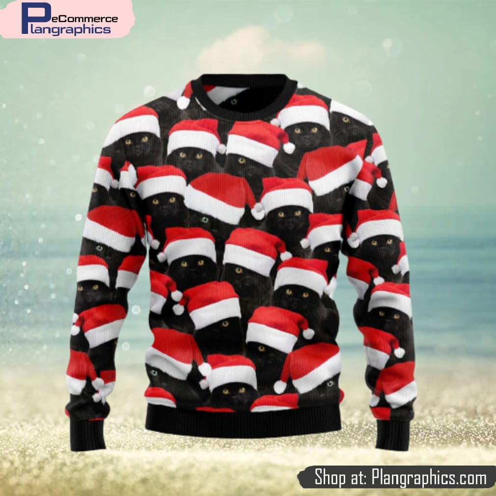 Black Cat Group Christmas 3D Sweater Gift For Christmas Holidays