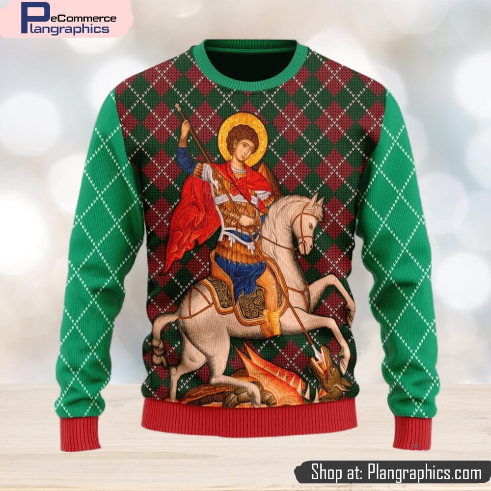 Christmas Gift St. George Men And Women Ugly Christmas Sweater