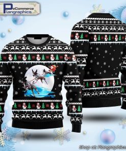 german-shorthaired-pointer-santa-on-highway-ugly-christmas-sweater-2